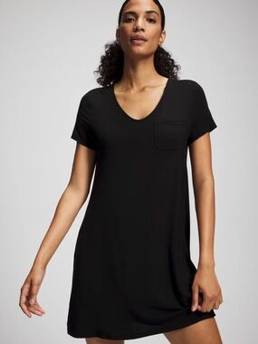 Soma COOL NIGHTS Short-Sleeve Sleepshirt Black medium